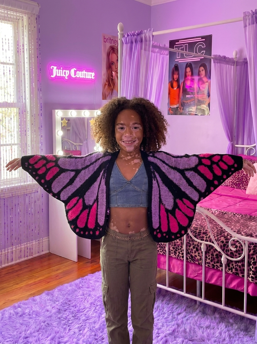 Sky's Patched Butterfly Cardigans
